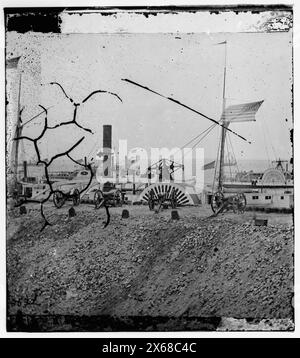 Charleston Harbor, South Carolina. Vista dal parapetto di Fort Sumter il giorno in cui la bandiera è stata issata, fotografie della Guerra civile 1861-1865 Foto Stock