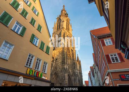 Reutlingen, chiesa Marienkirche a Svevia Alb, Baden-Württemberg, Germania Foto Stock