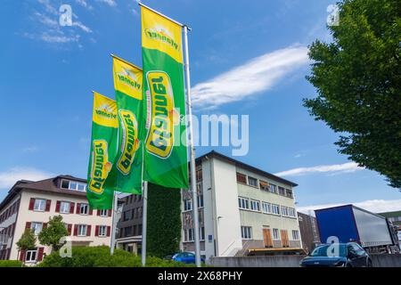 Lauterach, Hermann Pfanner Getränke GmbH, azienda produttrice di bevande, edificio dell'azienda vinicola Pfanner a Bodensee (Lago di Costanza), Vorarlberg, Austria Foto Stock