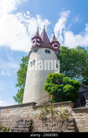 Lindau (Bodensee), Diebsturm (Torre dei ladri) a Schwaben, Bayern, Baviera, Germania Foto Stock