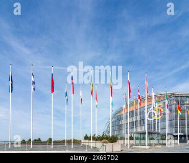 Città di Lussemburgo (Lussemburgo, Letzebuerg), Banca europea per gli investimenti a Kirchberg, Lussemburgo Foto Stock