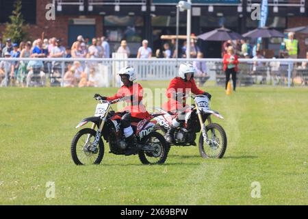 11 maggio 2024 il team di esposizione motociclistica Imps si è formato al Nottinghamshire County Show Foto Stock