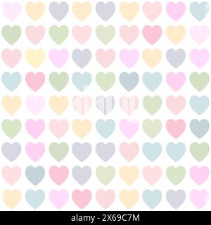 I colori pastello sbiaditi colorano il cuore con un motivo senza cuciture Illustrazione Vettoriale