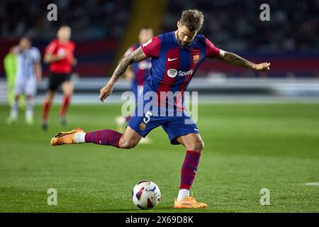 Barcellona, Spagna. 13 maggio 2024. BARCELLONA, SPAGNA - 13 MAGGIO: . Inigo Martinez del FC Barcelona durante la partita Liga EA Sports tra FC Barcelona e Real Sociedad all'Estadi Olimpic Lluis Companys il 13 maggio 2024 a Barcellona, Spagna (Credit Image: © Gerard Franco/DAX via ZUMA Press Wire) SOLO PER USO EDITORIALE! Non per USO commerciale! Foto Stock