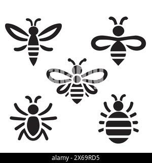 ape miele bianca e nera Illustrazione Vettoriale