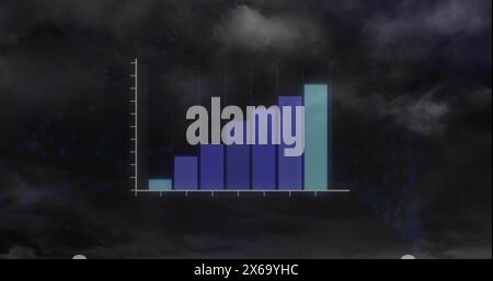Immagine dell'elaborazione dei dati e del filamento di dna sulle nuvole Foto Stock