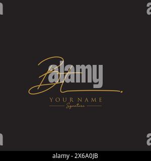 Modello logo firma BT Illustrazione Vettoriale