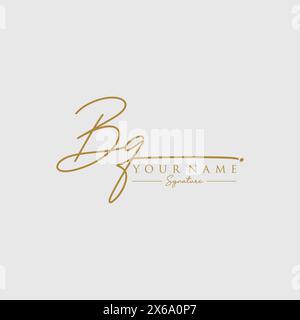 Modello logo firma BQ Illustrazione Vettoriale