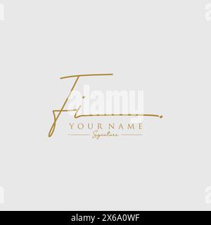 Modello logo firma FI Illustrazione Vettoriale