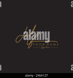 Modello del logo della firma HF Illustrazione Vettoriale