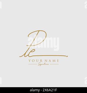 Modello logo PE Signature Illustrazione Vettoriale