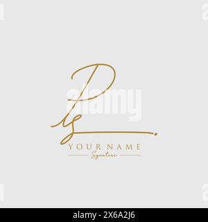 Modello logo PS Signature Illustrazione Vettoriale