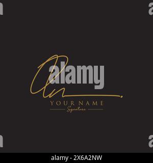 QN modello logo firma Illustrazione Vettoriale