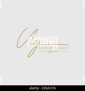 Modello logo firma UY Illustrazione Vettoriale