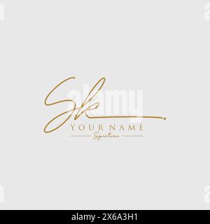 Modello con logo SK Signature Illustrazione Vettoriale