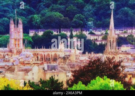 Vista aerea di Bath, Somerset, Inghilterra. Foto Stock