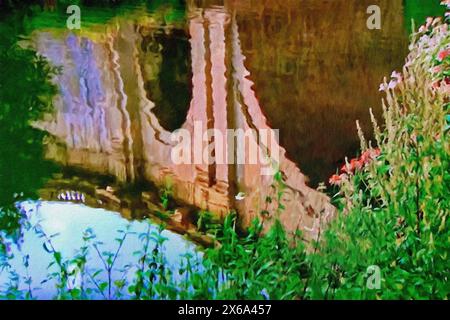 Reflection, Dundas Aqueduct, Limpley Stoke, Wiltshire, Inghilterra. Foto Stock