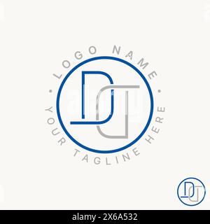 Design del logo concept grafico materiale vettoriale premium creativo lettera iniziale astratta D o specchio con font a righe DD. Relativo al marchio monogramma tipografico Illustrazione Vettoriale