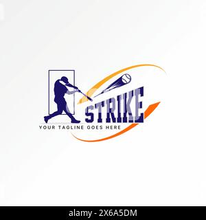 Design del logo Design grafico stock vettoriale premium creativo astratto uomo unico sciopero atleta della squadra di baseball correlare competizione partita professionale Illustrazione Vettoriale