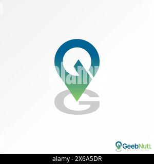 Design del logo concetto grafico materiale vettoriale creativo Premium lettera astratta punto carattere G iniziale o GG ombra in relazione al marchio monogramma tipografico Illustrazione Vettoriale