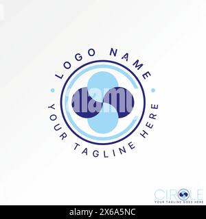 Design del logo concept grafico materiale vettoriale astratto originale lettera iniziale C le pale del ventilatore del carattere della linea C. ruotano. Relativo al marchio monogramma tipografico Illustrazione Vettoriale