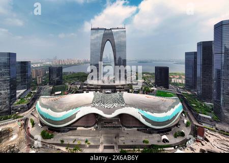 Cavalcavia della porta ad est a Suzhou, Cina. Foto Stock