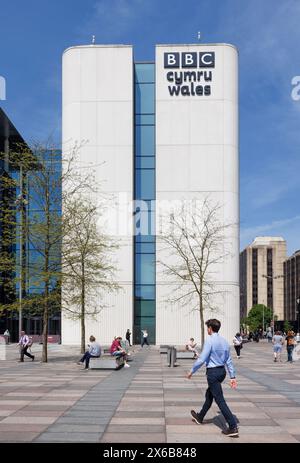 BBC Cymru Wales New Broadcasting House, Central Square, centro di Cardiff, Galles Foto Stock