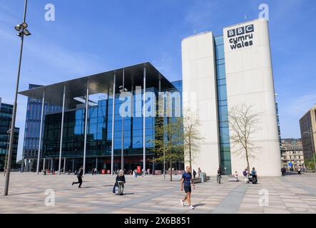 BBC Cymru Wales New Broadcasting House, Central Square, centro di Cardiff, Galles Foto Stock