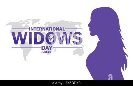 Illustrazione di International Widows Day Vector. 23 giugno. Adatto per biglietti d'auguri, poster e striscioni Illustrazione Vettoriale