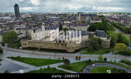 Foto drone Castello dei Duchi di Bretagna Nantes Francia Europa Foto Stock