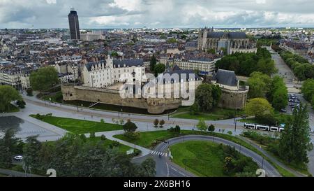 Foto drone Castello dei Duchi di Bretagna Nantes Francia Europa Foto Stock