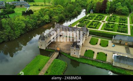 Foto drone Rocher Portail castello Francia Europa Foto Stock