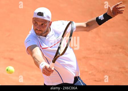 Roma, Italia. 14 maggio 2024. Grigor Dimitrov di Bulgaria in azione durante la partita contro Taylor Fritz degli Stati Uniti d'America al torneo internazionale BNL d'Italia 2024 al foro Italico di Roma il 14 maggio 2024. Crediti: Insidefoto di andrea staccioli/Alamy Live News Foto Stock