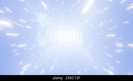 Radiant Ascent: Un viaggio attraverso la luce e le nuvole Foto Stock