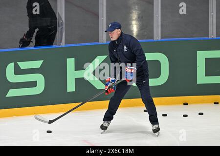 Allenatore Radim Rulik durante l'allenamento della squadra nazionale di hockey della Repubblica Ceca a Praga, Repubblica Ceca, 14 maggio 2024. (CTK Photo/Vit Simanek) Foto Stock