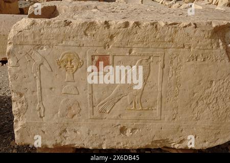 Tempio di Hatshepsut a Deir el Bahari, Cisgiordania, Luxor, Egitto Foto Stock