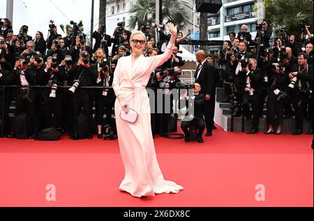 Cannes, Francia. 14 maggio 2024. L'attrice americana Meryl Streep partecipa alla cerimonia di apertura al 77° Festival di Cannes, in Francia, martedì 14 maggio 2024. Foto di Rune Hellestad/ credito: UPI/Alamy Live News Foto Stock