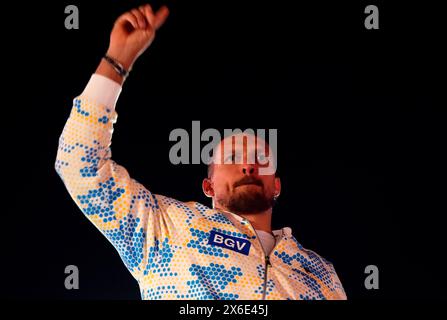 Oleksandr Usyk durante i grandi arrivi cerimoniali al Boulevard City Music World, Riyadh, Arabia Saudita. Sabato 18 maggio si svolgerà la lotta per il titolo IBF, WBA, WBC e WBO tra Tyson Fury e Oleksandr Usyk. Data foto: Martedì 14 maggio 2024. Foto Stock