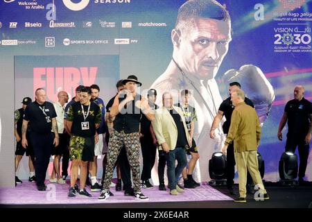 Tyson Fury durante i grandi arrivi cerimoniali al Boulevard City Music World, Riyadh, Arabia Saudita. Sabato 18 maggio si svolgerà la lotta per il titolo IBF, WBA, WBC e WBO tra Tyson Fury e Oleksandr Usyk. Data foto: Martedì 14 maggio 2024. Foto Stock