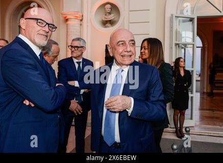 Roma, Italia. 13 aprile 2024. Cena di beneficenza Coppa Italia a Villa Miani Roma - Roma, Italia - nella foto Adriano Galliani - Martedì 14 maggio 2024 (foto Valentina Stefanelli/LaPresse) cena di beneficenza Coppa Italia a Villa Miani Roma - Roma, Italia - nella foto Adriano Galliani - martedì 14 maggio 2024 (foto Valentina Stefanelli/LaPresse) credito: LaPresse/Alamy Live News Foto Stock