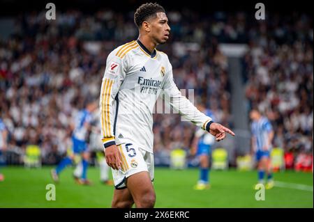 Madrid, Madrid, Spagna. 14 maggio 2024. MADRID, SPAGNA - 14 MAGGIO: Jude Bellingham del Real Madrid visto durante la partita di calcio della Liga EA Sports 2023/24 tra Real Madrid e Deportivo Alaves all'Estadio Santiago Bernabeu il 14 maggio 2024 a Madrid, Spagna. (Credit Image: © Alberto Gardin/ZUMA Press Wire) SOLO PER USO EDITORIALE! Non per USO commerciale! Foto Stock