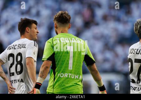 Kacper Tobiasz durante la partita PKO BP Ekstraklasa tra Lech Poznan e Legia Warszawa all'Enea Stadium di Poznan, Polonia (Maciej Rogowski) Foto Stock