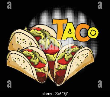 illustrazione di tacos messicani Illustrazione Vettoriale