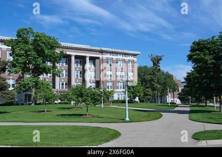 La Michigan State University ha un campus di 5.300 acri, con i suoi edifici accademici in un ambiente simile a un parco. Foto Stock