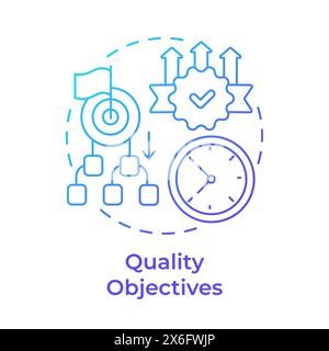 Obiettivi di qualità icona del concetto di gradiente blu Illustrazione Vettoriale