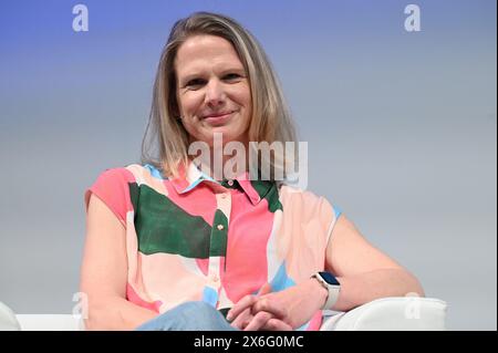 Colonia, Germania. 14 maggio 2024. La dottoressa Nadine Bilke, Program Director ZDF, interviene all'ANGA COM, la fiera leader in Europa per il settore della banda larga, della televisione e online. Crediti: Horst Galuschka/dpa/Alamy Live News Foto Stock