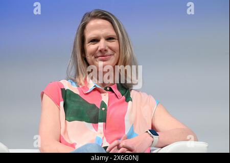 Colonia, Germania. 14 maggio 2024. La dottoressa Nadine Bilke, Program Director ZDF, interviene all'ANGA COM, la fiera leader in Europa per il settore della banda larga, della televisione e online. Crediti: Horst Galuschka/dpa/Alamy Live News Foto Stock