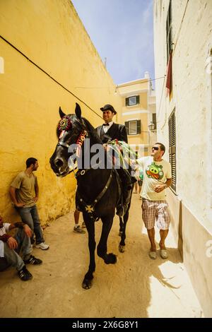 Caragol de Santa Clara, Fiestas de Sant Joan. Ciutadella. Minorca, Islas Baleares, España. Foto Stock