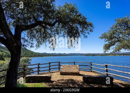 Bacino idrico di Retortillo, Parco naturale della Sierra de Hornachuelos, provincia di Córdoba, Andalusia, Spagna Foto Stock