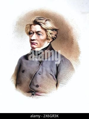 Adam Bernard Mickiewicz, ( geb. 24. Dezember 1798 a Zaosie bei Nowogrodek, Russisches Kaiserreich, Gest. 26. Novembre 1855 a Konstantinopel, Osmanisches Reich) War ein polnischer Dichter der Romantik. Er Gilt als bedeutendster der Drei Barden der Polnischen Romantik in einer Zeit der Nichtexistenz eines polnischen Nationalstaats und als Nationaldichter Polens, Historisch, digital restaurierte Reproduktion von einer Vorlage aus dem 19. Jahrhundert, data record non dichiarata Foto Stock